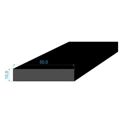 0596146 Pryžový profil 10x50mm, EPDM 70°Sh obdélníkový Výprodej